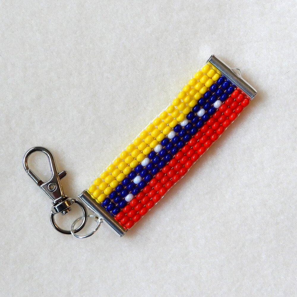 Venezuela Venezuelan flag bead keychain/bag charm, handmade